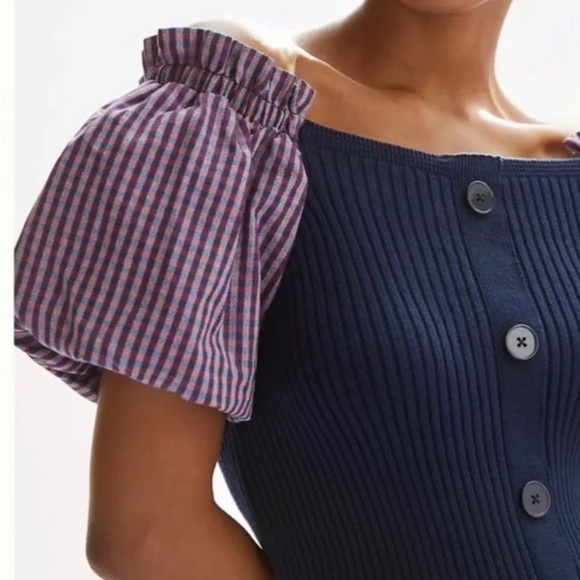 ANTHROPOLOGIE - MAEVE - Rib Knit Sweater Dress - Navy - Picture 3 of 11